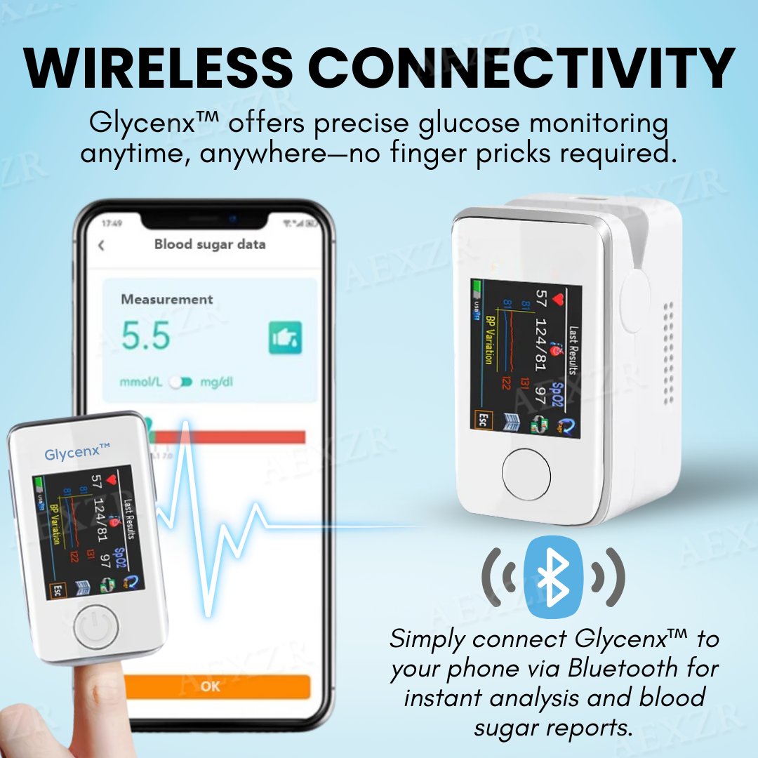 Glycenx™ Precision Glucose Monitoring Device [𝟡𝟡% Accuracy] |💕No More Finger Pricks!